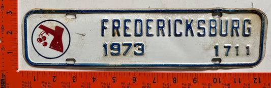 1973 Fredericksburg Virginia #1711 Passenger License Plate