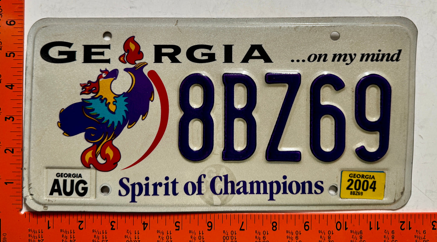 2004 Georgia #8BZ69 Paralympics Optional License Plate