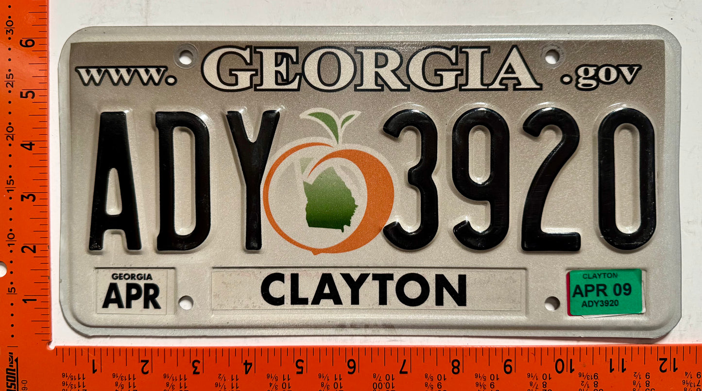 2009 Georgia #ADY 3920 Passenger License Plate
