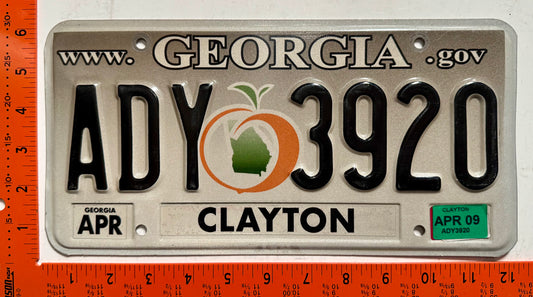 2009 Georgia #ADY 3920 Passenger License Plate