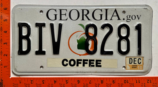 2010 Georgia #BIV 8281 Passenger License Plate