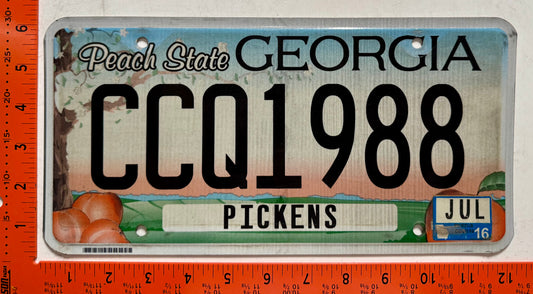 2016 Georgia #CCQ1988 Passenger License Plate