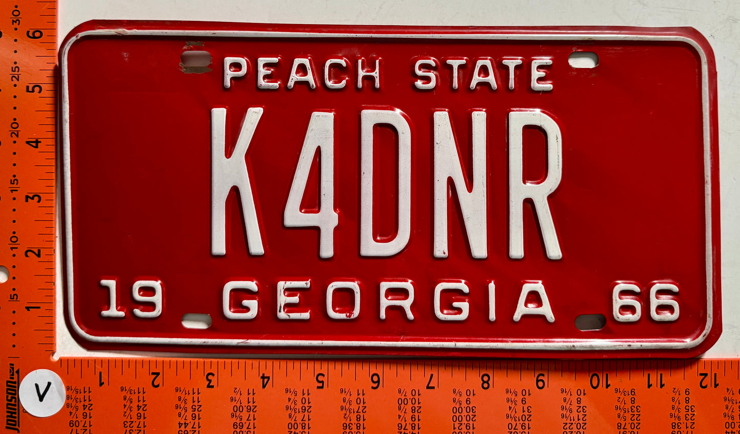 1966 Georgia #K4DNR Amateur Radio License Plate
