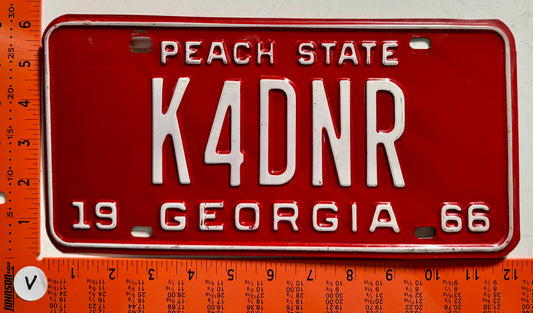 1966 Georgia #K4DNR Amateur Radio License Plate