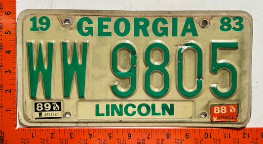 1989 Georgia #WW 9805 Truck License Plate (Crafter)