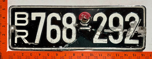 1948-1956 Germany #B/R 768-292 Passenger License Plate