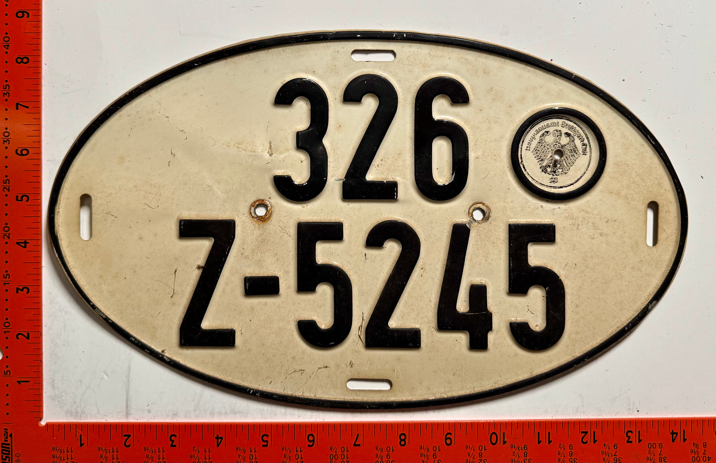 undated Germany #326/Z-5245 Export License Plate