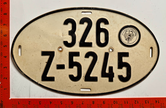 undated Germany #326/Z-5245 Export License Plate