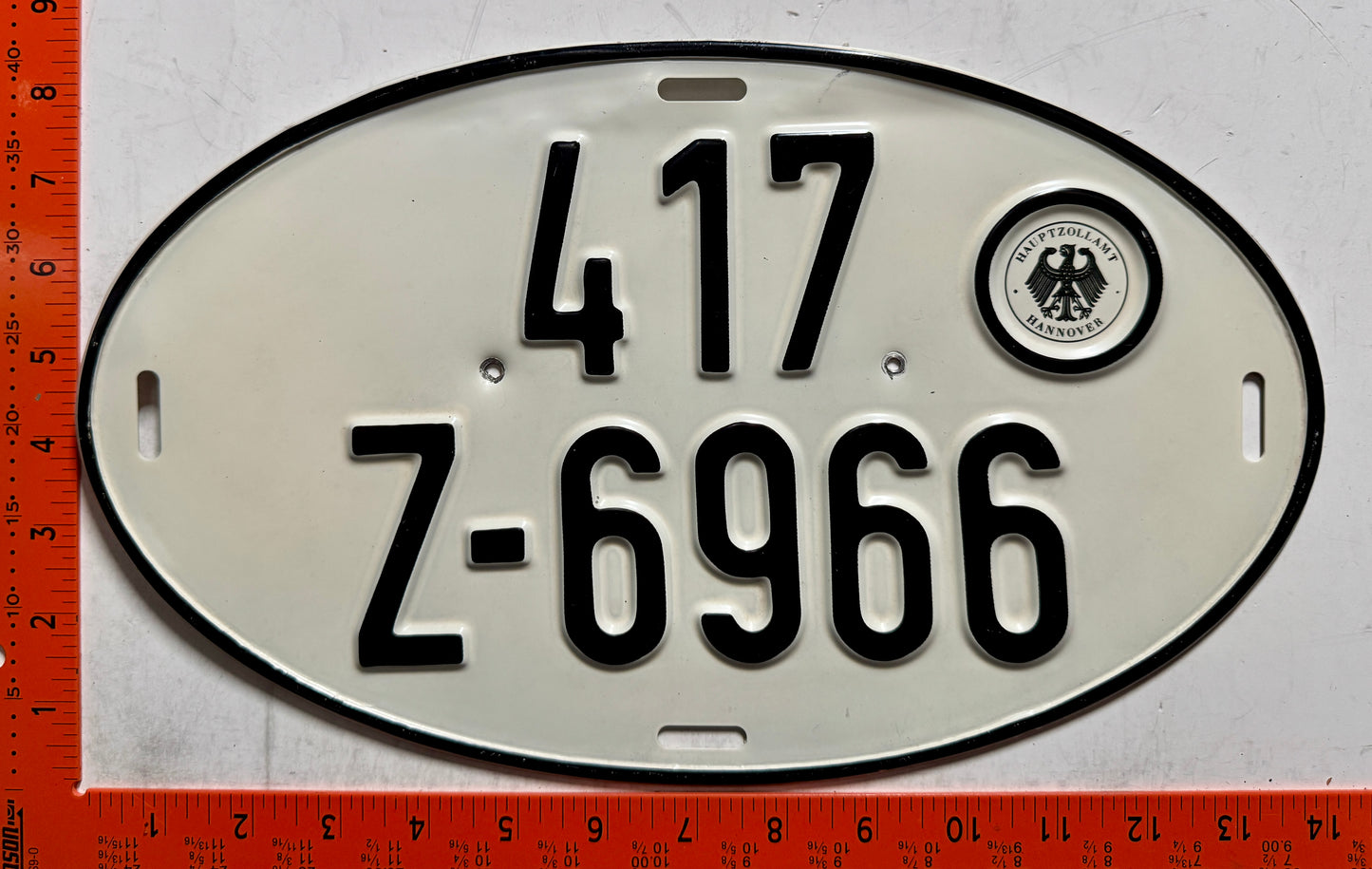undated Germany #417/Z-6966 Export License Plate