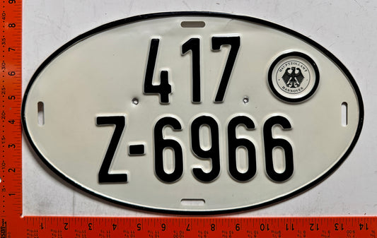 undated Germany #417/Z-6966 Export License Plate