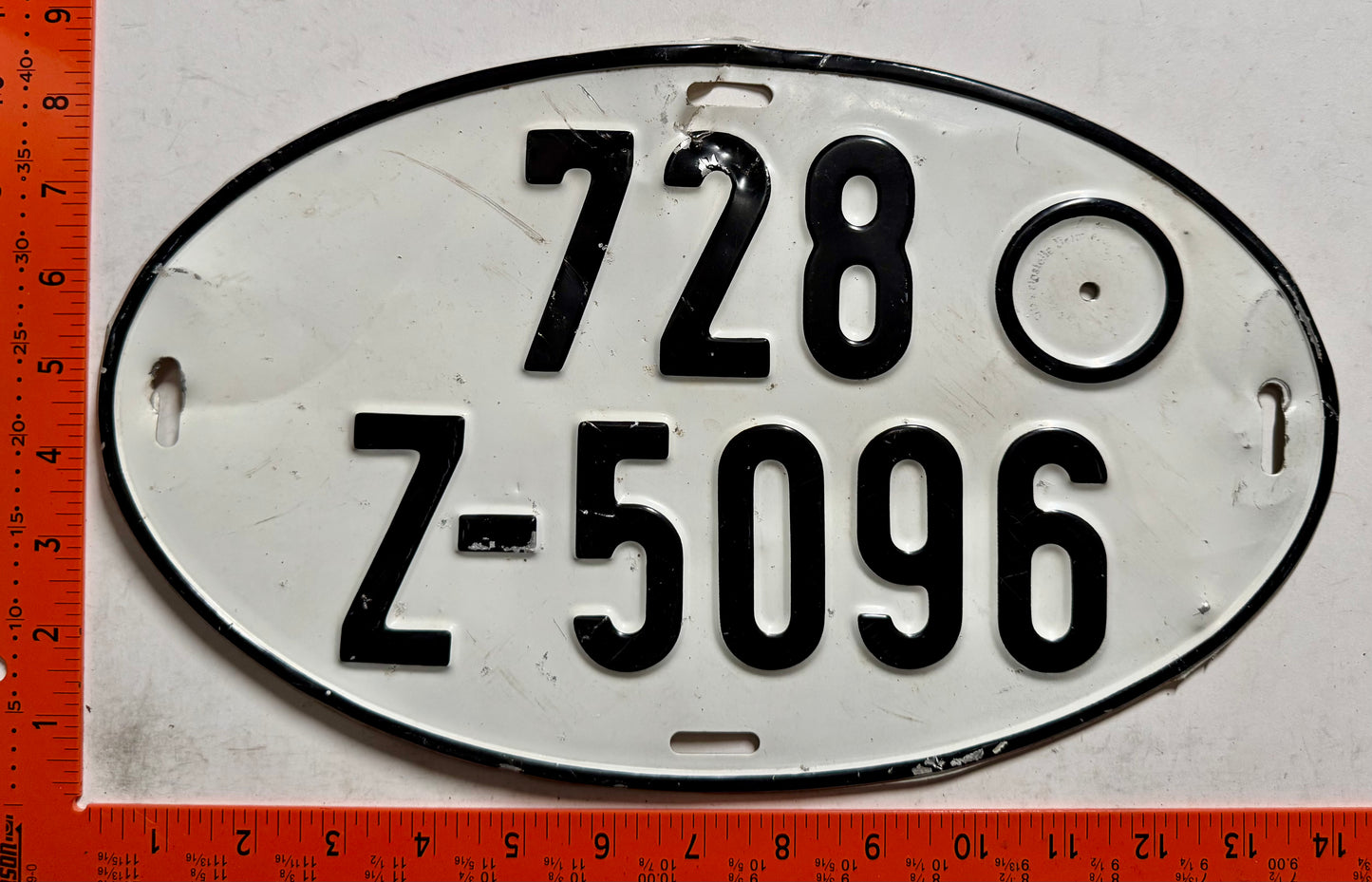 undated Germany #728/Z-5096 Export License Plate