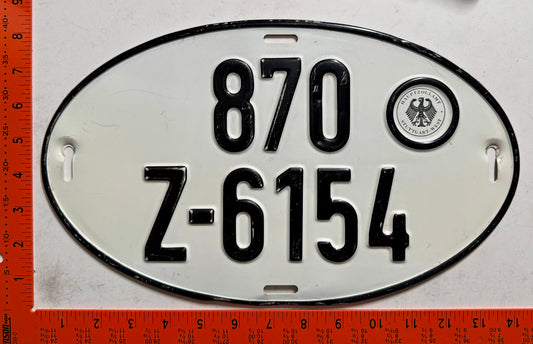 undated Germany #870/Z-6154 Export License Plate