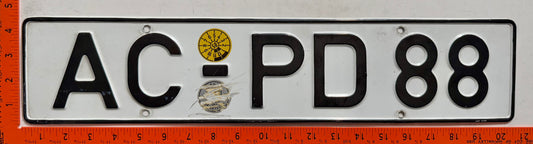 1985 Germany #AC-PD 88 Passenger License Plate
