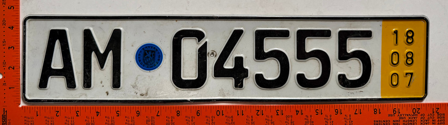 2018 Germany #AM 04555 Temporary License Plate