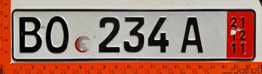 2021 Germany #BO 234A Export License Plate