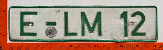 undated Germany #E-LM 12 Reduced Tax License Plate