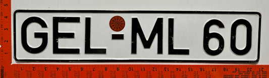 1974 Germany #GEL-ML 60 Passenger License Plate