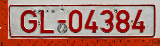 undated Germany #GL-04384 Dealer License Plate