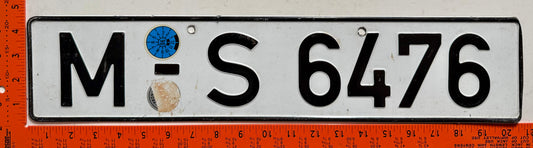 1990 Germany #M-S 6476 Passenger License Plate