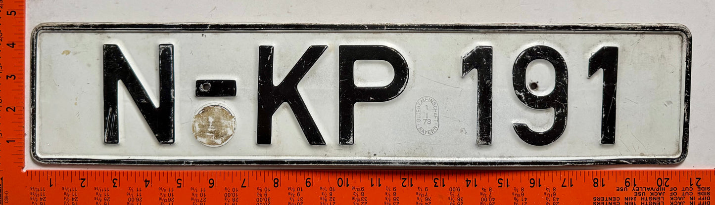 undated Germany #N-KP 191 Passenger License Plate