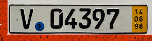 2014 Germany #V 04397 Temporary License Plate