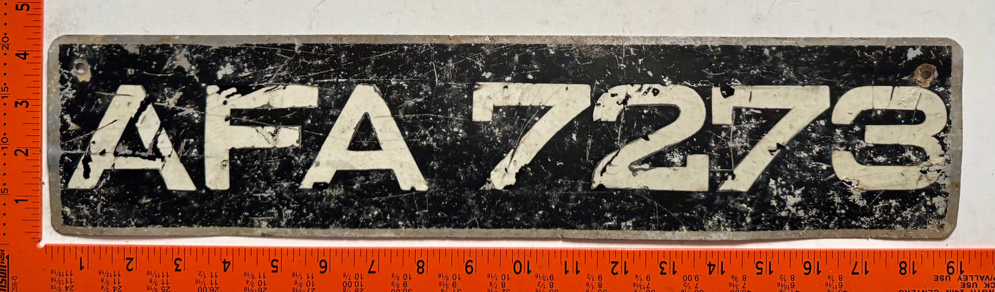 undated Ghana #AFA 7273 Passenger License Plate