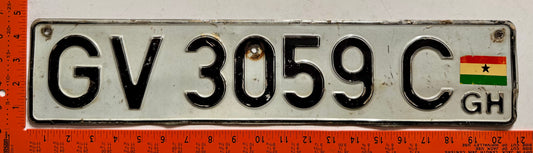 1996 Ghana #GV3059C Passenger License Plate
