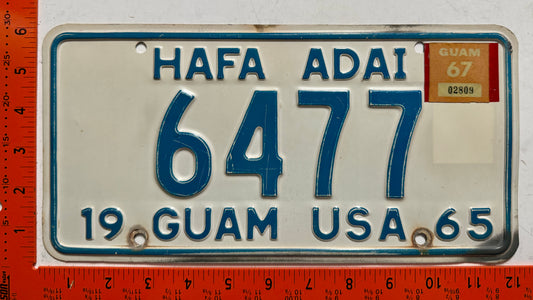 1967 Guam #6477 Passenger License Plate