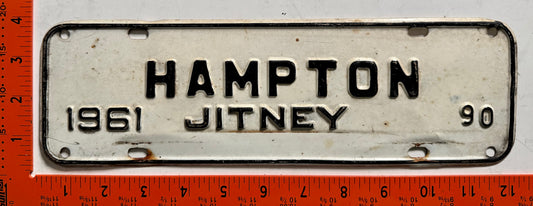 1961 Hampton, Virginia #90 Jitney License Plate