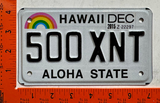2015 Hawaii #500 XNT Motorcycle License Plate
