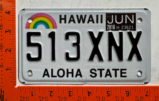2016 Hawaii #513 XNX Motorcycle License Plate