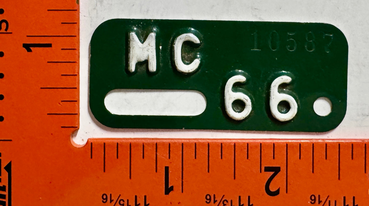 1966 Hawaii #10587 Motorcycle License Plate Date Tab (NOS)