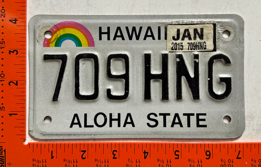 2015 Hawaii #709 HNG Motorcycle License Plate