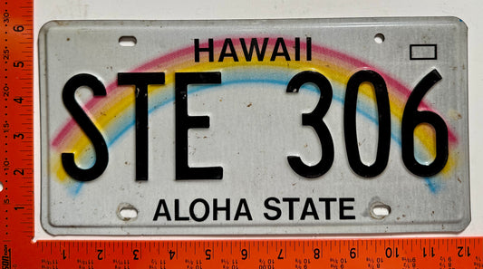 undated Hawaii #STE 306 Passenger License Plate