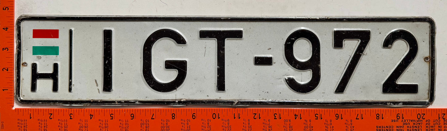1990 series Hungary #IGT-972 Passenger License Plate