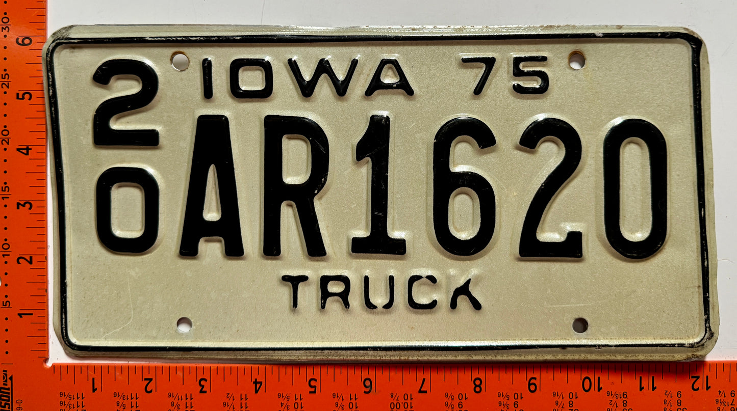 1975 Iowa #2/0 AR1620 Truck License Plate
