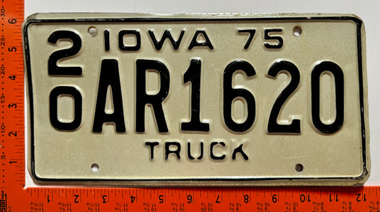 1975 Iowa #2/0 AR1620 Truck License Plate