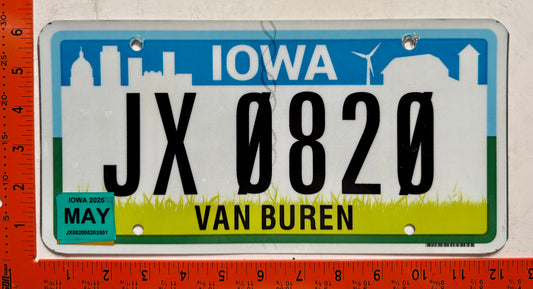 2025 Iowa #JX 0820 Trailer License Plate