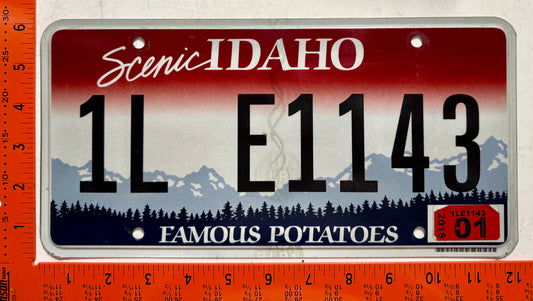 2018 Idaho #1L E1143 Passenger License Plate
