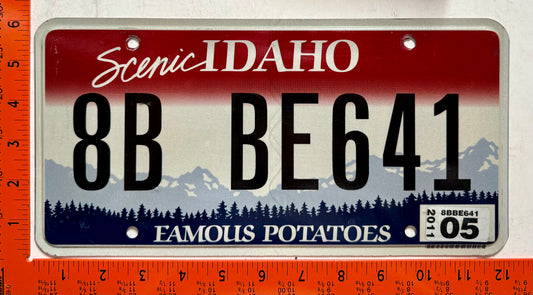 2011 Idaho #8B BE641 Passenger License Plate