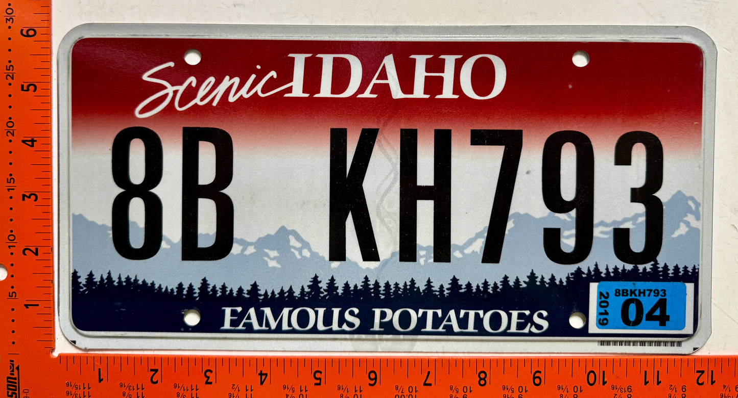 2019 Idaho #8B KH793 Passenger License Plate