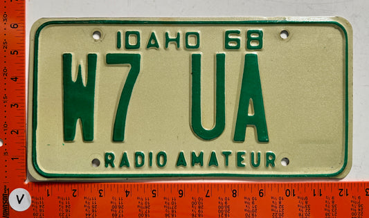 1968 Idaho #W7 UA Amateur Radio License Plate