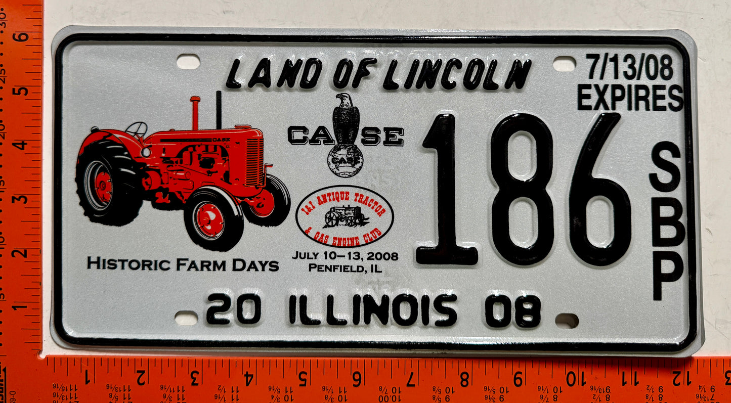 2008 Illinois #186 S/B/P Special Event License Plate