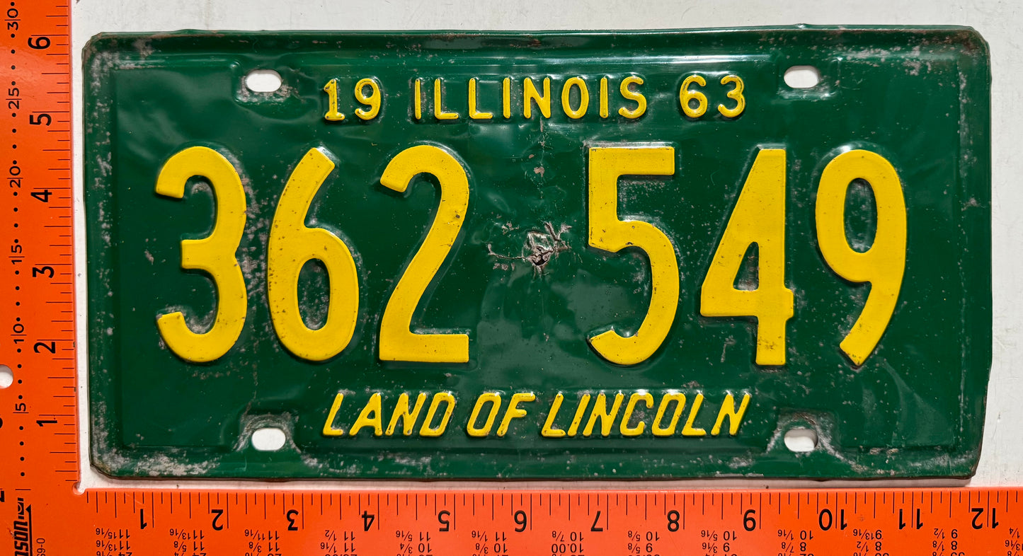 1963 Illinois #362 549 Passenger License Plate (Crafter)