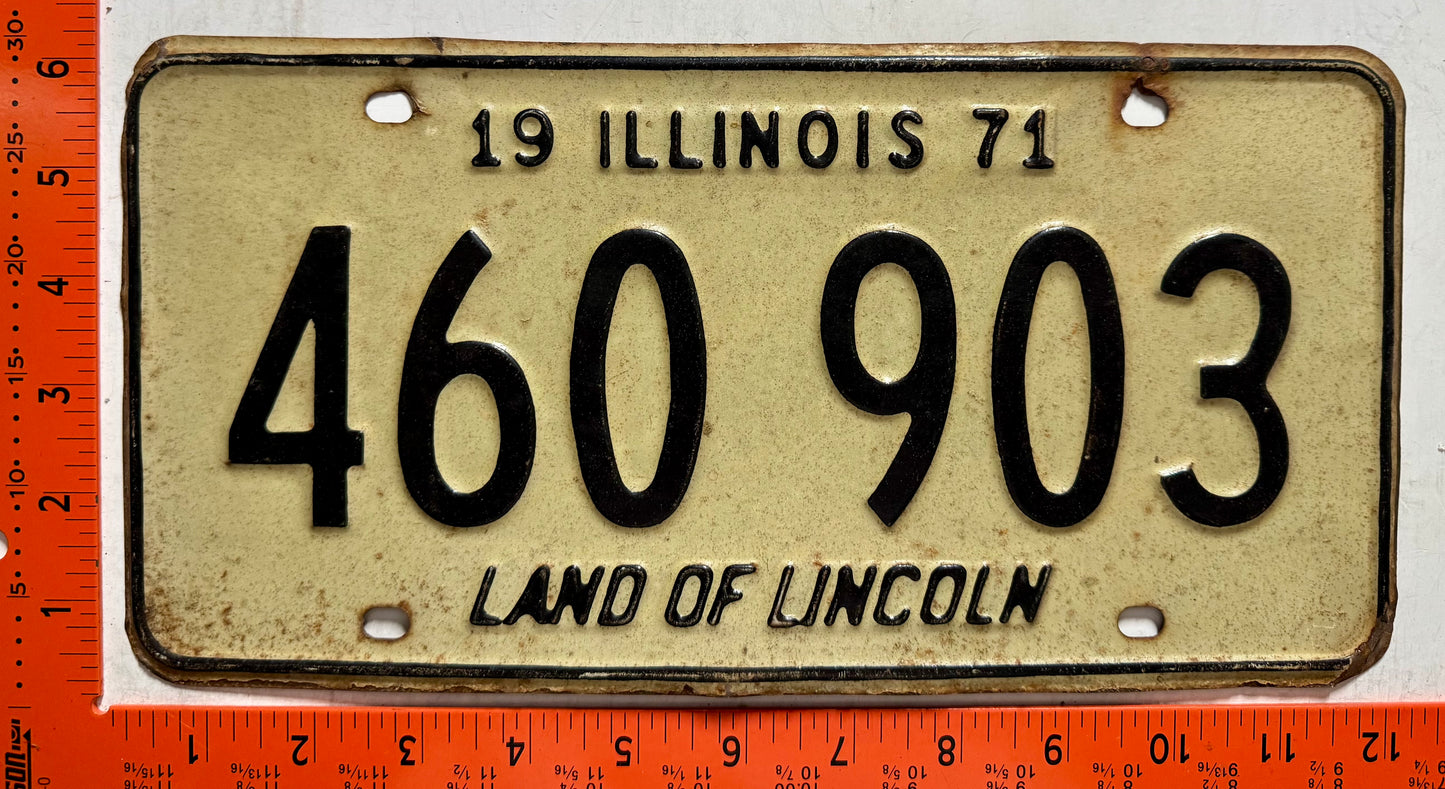 1971 Illinois #460 903 Passenger License Plate (Crafter)