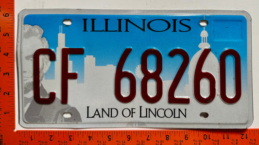 undated Illinois #CF 68260 Passenger License Plate