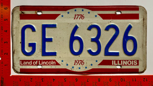 1976 Illinois #GE 6326 License Plate