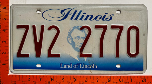 undated Illinois #ZV2 2770 Passenger License Plate