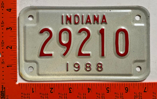 1988 Indiana #29210 Motorcycle License Plate
