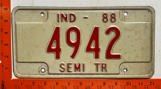 1988 Indiana #4942 Semi-Trailer License Plate